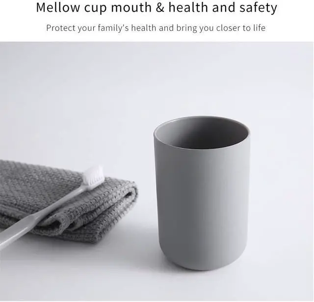 Alt view image 2 of 4 - Brandless Plastic Tumblers Plastic Water Tumbler Reusable Drinkware Glasses Unbreakable Dishwasher Safe Drink Cup Set of 2 Assorted Colors(Grey&White)