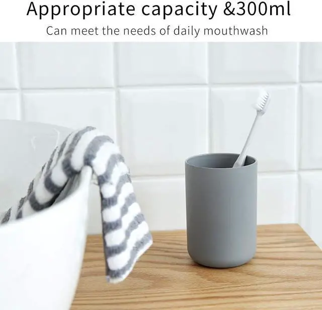 Alt view image 3 of 4 - Brandless Plastic Tumblers Plastic Water Tumbler Reusable Drinkware Glasses Unbreakable Dishwasher Safe Drink Cup Set of 2 Assorted Colors(Grey&White)