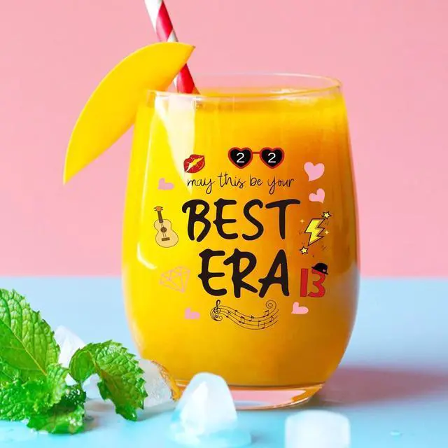 Alt view image 3 of 6 - May This Be Your Best Era, Merch Gifts,Music Lovers Gift for Women Friendship,Birthday Gift for Girls,Fans Gifts Merch Wine Glass