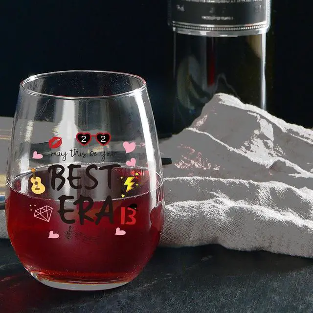 Alt view image 2 of 6 - May This Be Your Best Era, Merch Gifts,Music Lovers Gift for Women Friendship,Birthday Gift for Girls,Fans Gifts Merch Wine Glass