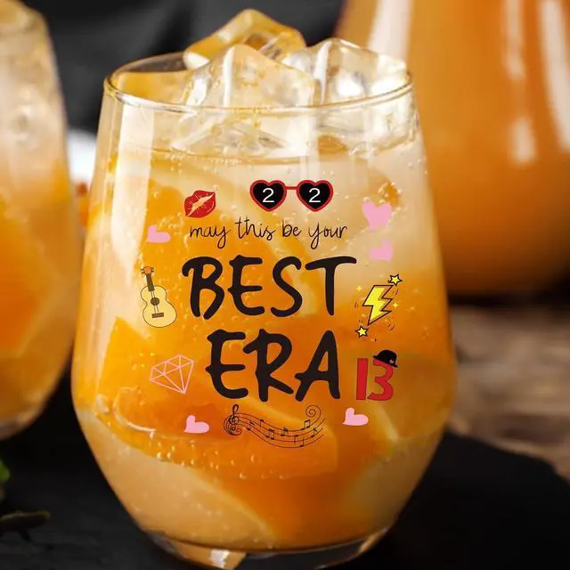 Alt view image 5 of 6 - May This Be Your Best Era, Merch Gifts,Music Lovers Gift for Women Friendship,Birthday Gift for Girls,Fans Gifts Merch Wine Glass