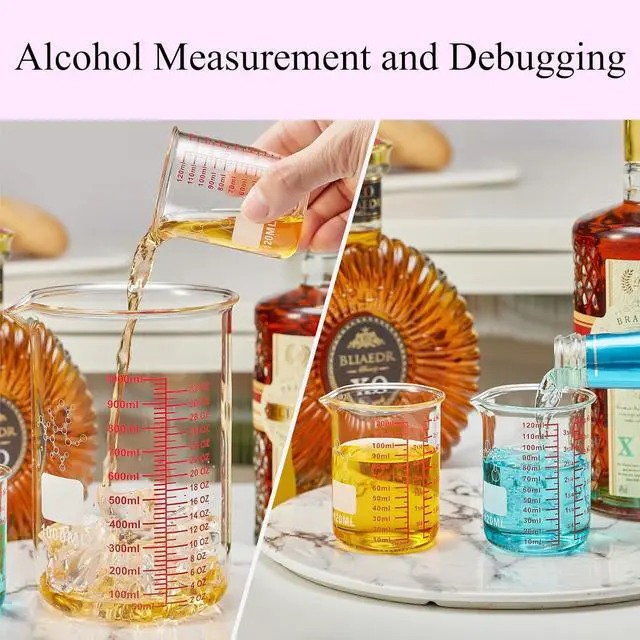Alt view image 5 of 7 - High Borosilicate Glass Measuring Cup-V-Shaped Spout,120ml(4OZ) Glass Measuring Beaker for Kitchen or Restaurant, Easy to Read(Pack of 2)