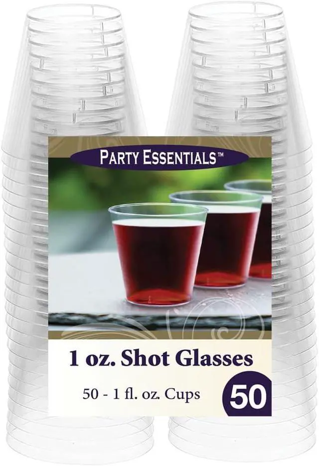 Alt view image 3 of 7 - Party Essentials 50 Count Hard Plastic Shot Glasses, 1-Ounce, Clear