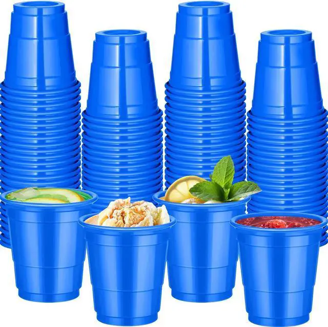 Main image of 120 Pcs 2 oz Blue Shot Cups Birthday Party shot Glasses blue Shot Glasses Disposable for Drinking Tastings Served Snacks Jello Tastings and Samples