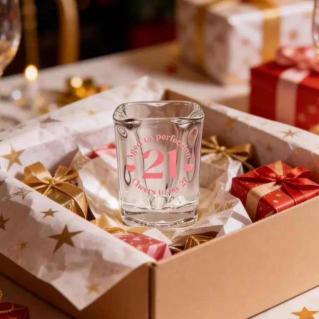 Alt view image 6 of 7 - Finally 21 Shot Glass with Cute Printed Pattern/21st Birthday Gifts/Pink 21 Year Old Birthday Decorations for Women/Turning 21 Bday Gift for Daughter Sister Friends