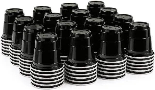 Main image of 100ct 2oz. Mini black Shot Cups, Disposable and Small Size Perfect for Party, Tastings, Sample and More