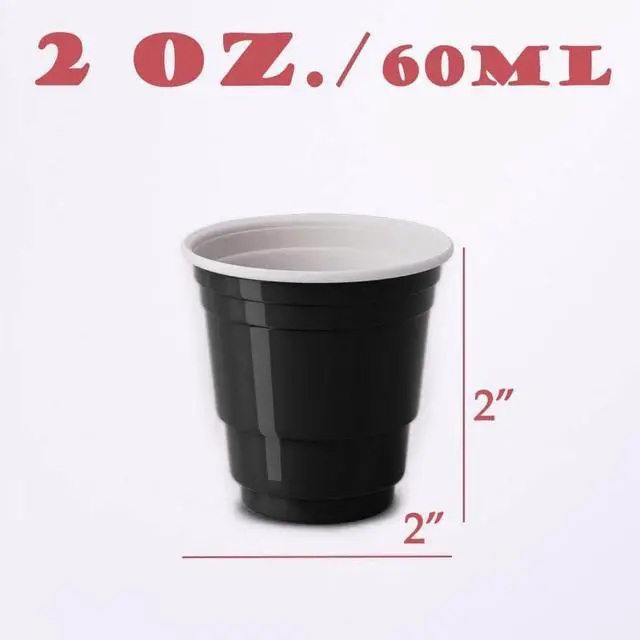 Alt view image 3 of 7 - 100ct 2oz. Mini black Shot Cups, Disposable and Small Size Perfect for Party, Tastings, Sample and More