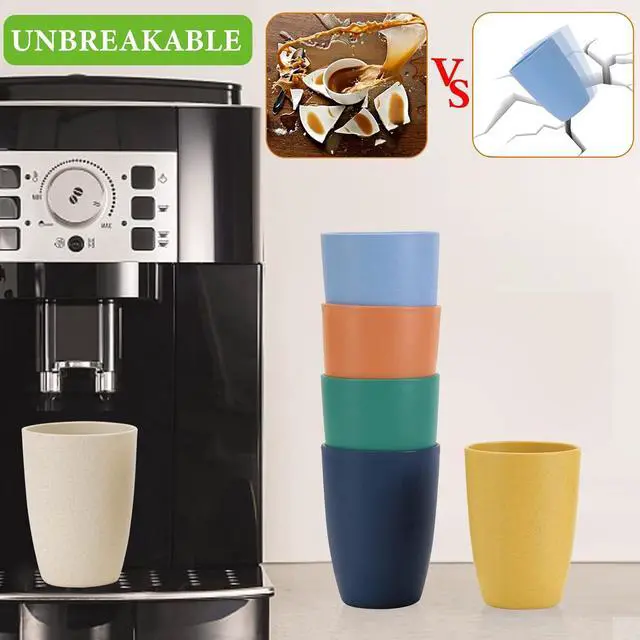 Alt view image 5 of 7 - Mfacoy Wheat Straw Cups Set of 6, 12 oz Unbreakable Drinking, Reusable, Stackable Tumbler, Colourful Water Cup Set for Kitchen, BPA Free, Dishwasher & Microwave Safe, with 6 Colors Cups
