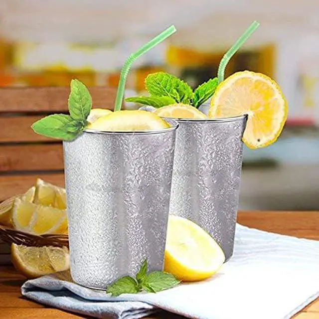 Alt view image 6 of 7 - 6 Pack 8 oz Stainless Steel Kids Cups, Children's Pint Cups, Stackable Metal Cups, Shatterproof Drinking Glasses