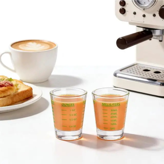 Alt view image 4 of 6 - Shot Glass Measuring CupEspresso Shot Glass 26-Incremental Measurement 1oz, 6 Tsp, 2 Tbs, 30mlKitchen ToolsBar Bartender Accessories, Jigger for Bartending (2 Pack-Green)