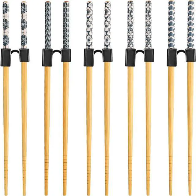 Main image of 5 Pairs Training Chopsticks for Adults 8.86inch, Learning Easy Chopstick Trainer Beginners