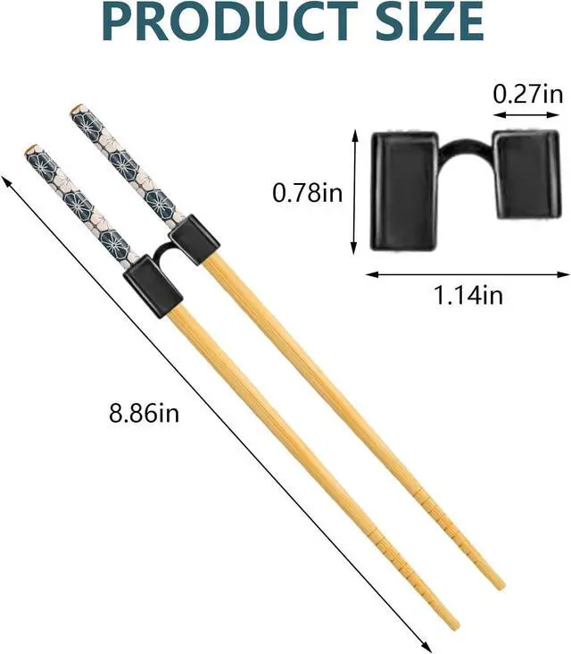 Alt view image 2 of 7 - 5 Pairs Training Chopsticks for Adults 8.86inch, Learning Easy Chopstick Trainer Beginners
