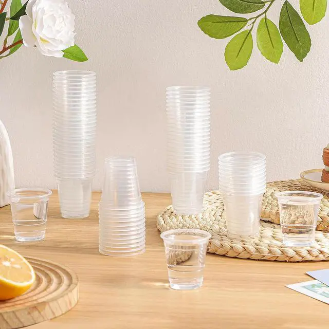 Alt view image 5 of 6 - 100ct 2oz Mini Clear Shot Glasses, Disposable Small Plastic Cups for Parties, Weddings, Events | Bulk Pack, Clear