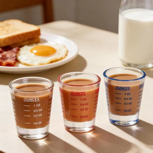 Alt view image 3 of 6 - Shot Glass Measuring CupEspresso Shot Glass 26-Incremental Measurement 1oz, 6 Tsp, 2 Tbs, 30mlKitchen ToolsBar Bartender Accessories, Jigger for Bartending (2 Pack-Green)