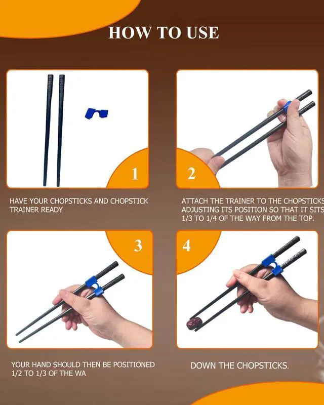 Alt view image 4 of 7 - 5 Pairs Reusable Training Chopsticks, 9.45 Inch Dishwasher Safe Fiberglass Japanese Training Chopsticks for Beginner, Non-Slip, Easy to Use(colorful)