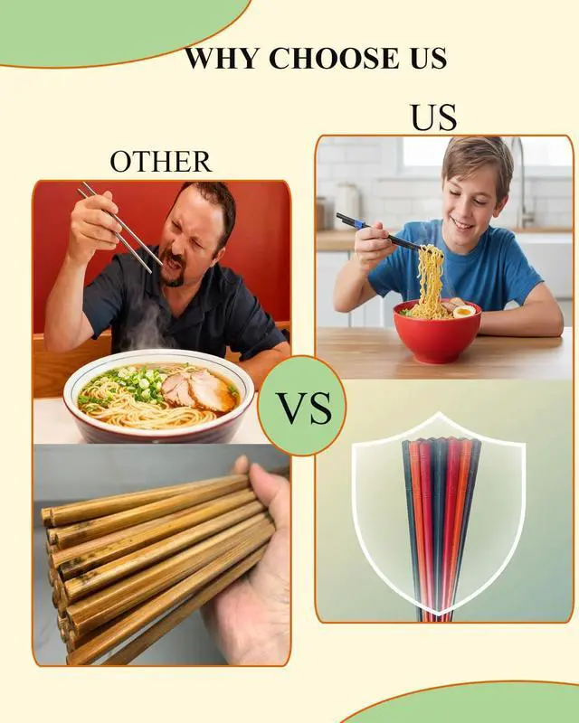 Alt view image 6 of 7 - 5 Pairs Reusable Training Chopsticks, 9.45 Inch Dishwasher Safe Fiberglass Japanese Training Chopsticks for Beginner, Non-Slip, Easy to Use(colorful)