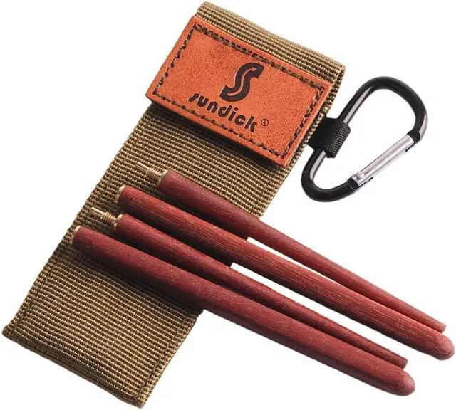 Alt view image 7 of 7 - Menolana Foldable Chopsticks Travel Set - Rosewood & Copper, Portable & Reusable