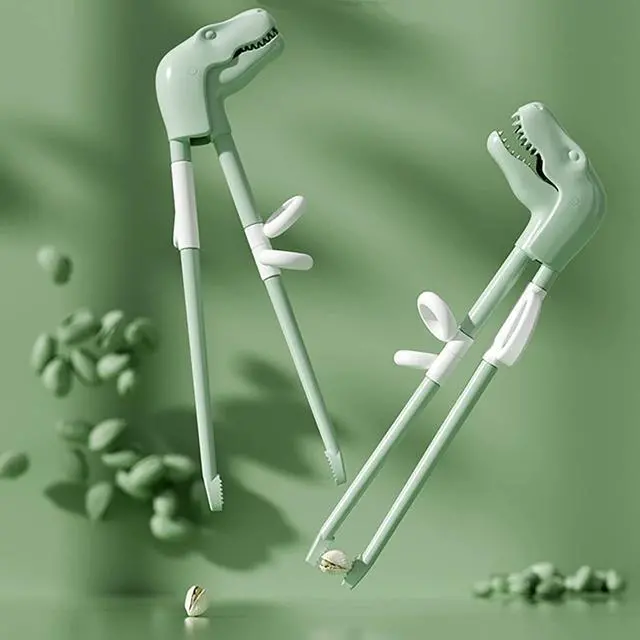 Alt view image 7 of 7 - Dinosaur Training Chopsticks,2pcs Chopsticks For Kids ,Reusable Chopsticks Learning Chopstick Helper,Green+Blue