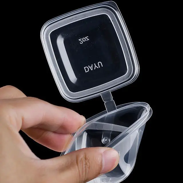 Alt view image 3 of 7 - Square-shaped Disposable Sauce Cup Set - All-in-One Design with 4 Size Options, Convenient for Carrying and Use (1 oz.)