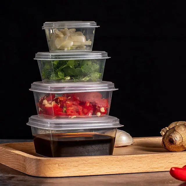 Alt view image 7 of 7 - Square-shaped Disposable Sauce Cup Set - All-in-One Design with 4 Size Options, Convenient for Carrying and Use (1 oz.)