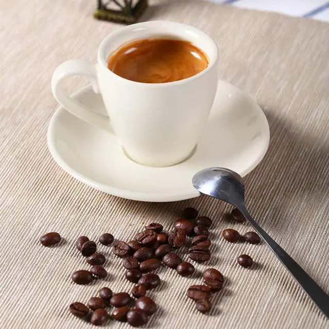 Alt view image 5 of 5 - ionEgg Porcelain Espresso Cup with Saucer, Espresso shot Cup, 80ml/2.7Oz, White