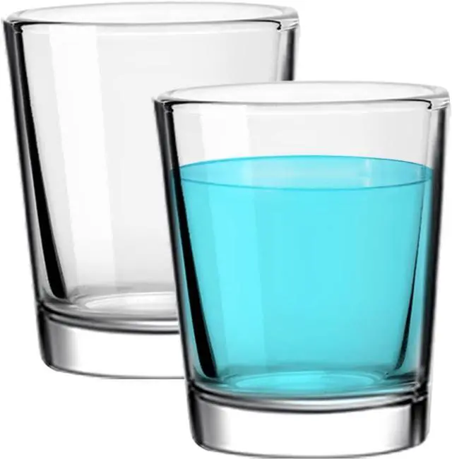 Main image of Shot Glass,0.8 oz Mini Shot Glasses with Heavy Base,Small Shot Glass Set of 2,Medicine Cups Reusable Mouthwash Cups for Bathroom,Drinking Glass for Wine Tequila Vodka Whiskey