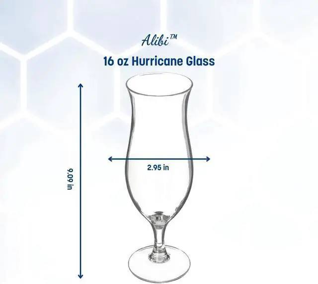 Alt view image 3 of 7 - Carlisle FoodService Products Alibi Hurricane Glass for Restaurants, Catering, Kitchens, Plastic, 16 Ounces, Clear