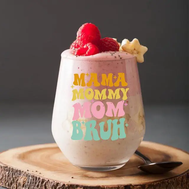 Alt view image 7 of 7 - Gifts for Mom from Daughter,Son,Kids,Mother's Day Gift,Christmas Birthday Present for Mom,Wife, Her, Grandma,Mama Mommy Bruh 15 Oz Wine Glass