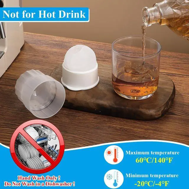 Alt view image 5 of 7 - Berglander Whiskey Glasses Set of 4 (2 Bourbon Glasses, 2 Big Ice Ball Molds) 11.5 oz Reusable PET Clear Plastic Old Fashioned Glasses for Scotch Cocktail Cognac Vodka Liquor Cold Drink, Gifts for Men