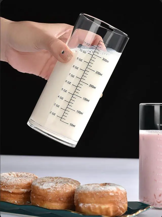 Alt view image 2 of 7 - Graduated Glass Cup With High And Low Temperature Resistance,Measuring Cup,Breakfast Milk Drinking Cup