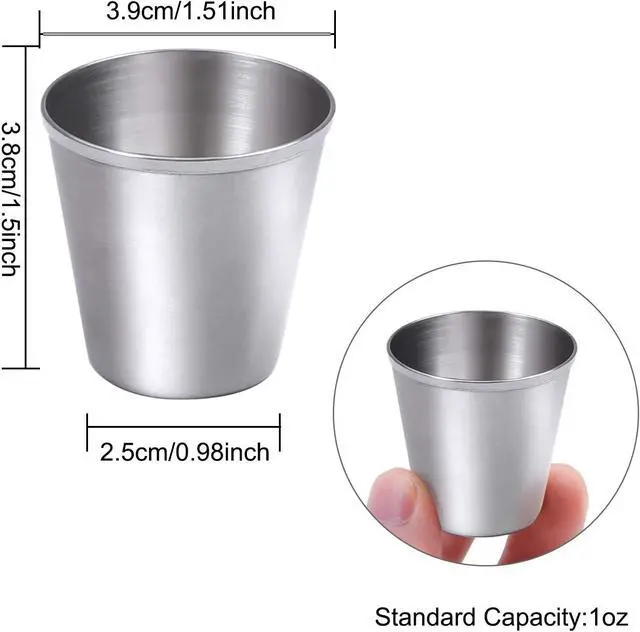 Alt view image 2 of 7 - Ruisita 12 Pieces Stainless Steel Shot Cups Stainless Steel Shot Glass Drinking Tumbler (1 Ounce/30 ml)
