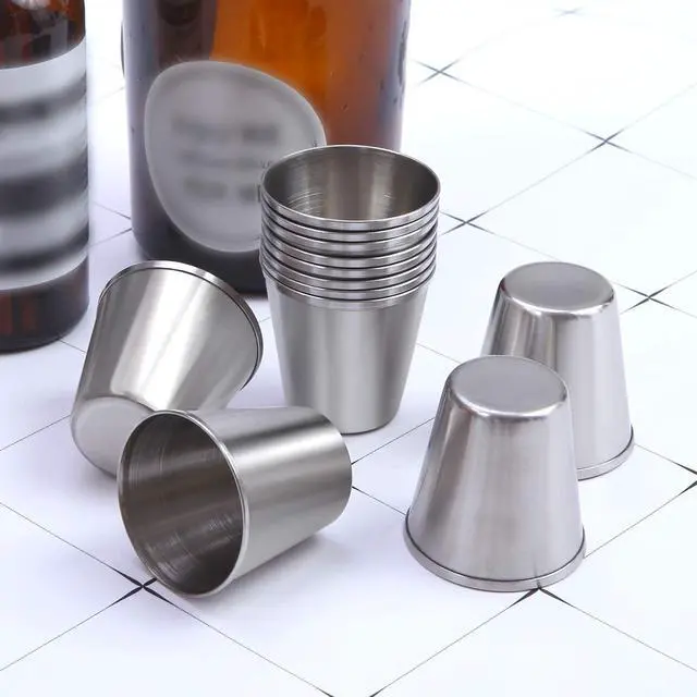 Alt view image 5 of 7 - Ruisita 12 Pieces Stainless Steel Shot Cups Stainless Steel Shot Glass Drinking Tumbler (1 Ounce/30 ml)