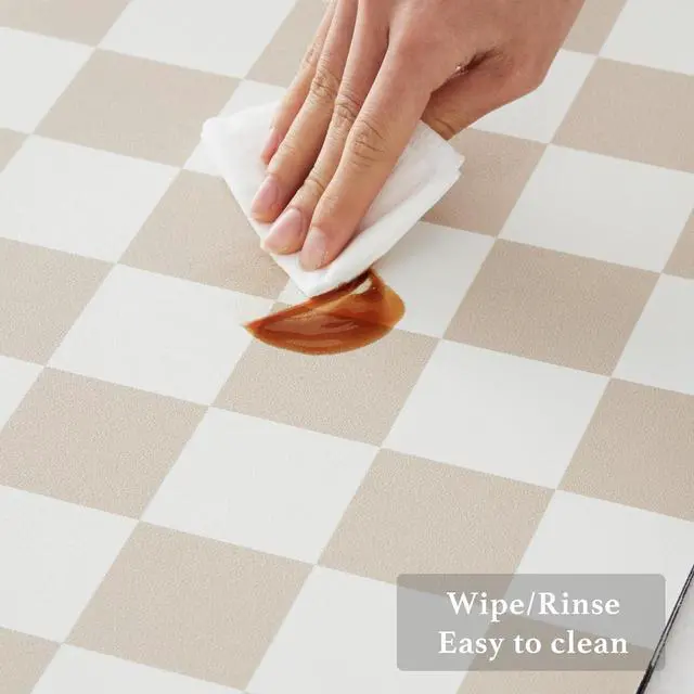 Alt view image 5 of 7 - Ohocut Checkered Dish Drying Mat for Kitchen Counter, Coffee Bar Station Accessories, Retro Cute Aesthetic Modern Absorbent Drainer Mat Kitchen Drying Mat Easy Clean, Beige 12" x 19"