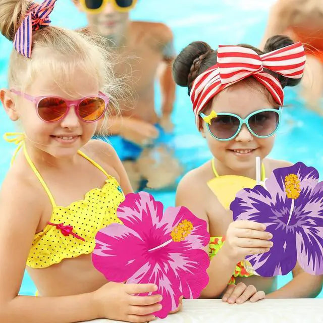 Alt view image 5 of 6 - Tropical Napkins, Hawaiian Tropical Decoration 40pcs Luau Paper Floral Hibiscus Hawaiian Napkins For Summer Luau Party Supplies