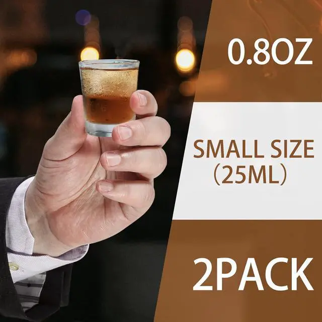 Alt view image 7 of 7 - Shot Glass,0.8 oz Mini Shot Glasses with Heavy Base,Small Shot Glass Set of 2,Medicine Cups Reusable Mouthwash Cups for Bathroom,Drinking Glass for Wine Tequila Vodka Whiskey