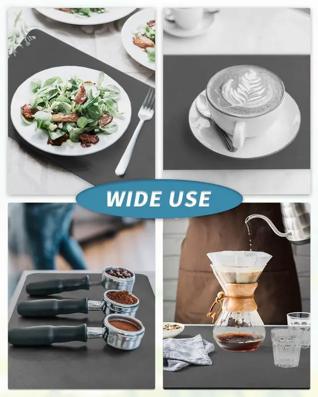 Alt view image 6 of 7 - AMOAMI Coffee Mat Dish Drying Mat for Kitchen Counter-Bar Accessories, Hide Stain, Rubber Backed, Absorbent, Fit Under Coffee Maker, Espresso Machine, Pot, Dish Rack, 12"x19", Dark Grey