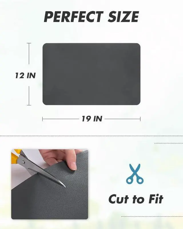 Alt view image 7 of 7 - AMOAMI Coffee Mat Dish Drying Mat for Kitchen Counter-Bar Accessories, Hide Stain, Rubber Backed, Absorbent, Fit Under Coffee Maker, Espresso Machine, Pot, Dish Rack, 12"x19", Dark Grey