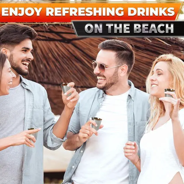 Alt view image 5 of 7 - Reusable Shot Glasses, 8 Pack, 2.37 oz, Stainless Steel, Polished Finish | Shot Glasses Reusable; Unbreakable Stackable Drinkware for Whiskey, Vodka & Tequila; for Home Bar, Camping & Travel