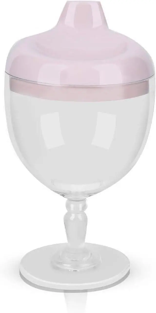 Main image of Princess Wine Sippy Cup for Baby Girl 1+ Year Old, 5 Ounce, Pink | Spill Proof, Fancy Goblet Style, Easy-Grip, Shatterproof, BPA-free, Dishwasher-Safe, For Toddler Holiday Birthday Parties