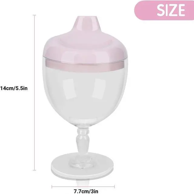 Alt view image 6 of 6 - Princess Wine Sippy Cup for Baby Girl 1+ Year Old, 5 Ounce, Pink | Spill Proof, Fancy Goblet Style, Easy-Grip, Shatterproof, BPA-free, Dishwasher-Safe, For Toddler Holiday Birthday Parties
