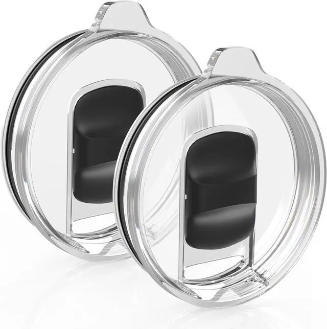 Main image of 2 Pack Replacement Tumbler Lid for YETI 20 oz Tumbler, 10 oz Lowball and 25 oz Straw Mug Replacement Cover with Magnetic Slider Switch (20oz, Black)