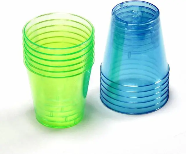 Main image of Chef Craft Select Plastic Shot Glass, 1 ounce 12 piece set, Blue/Green