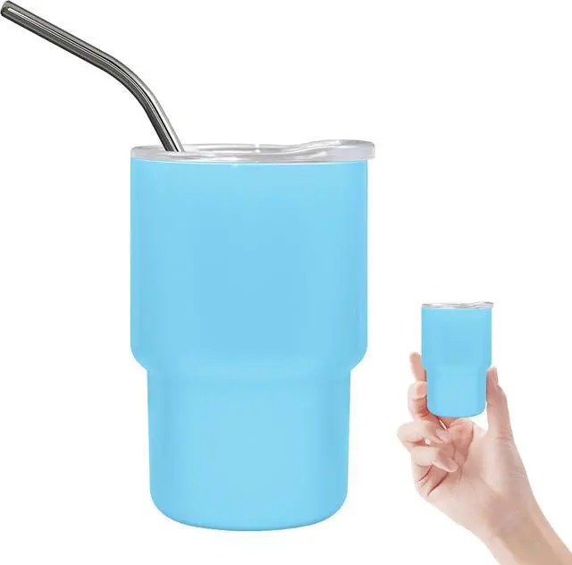 Main image of 3oz Mini Tumbler Shot Glass with Straw and Lid,Sublimation Shot Glasses Tumblers Stainless Steel Double Wall Vacuum Insulated Shot Glass for Party Wedding BarCocktail Coffee