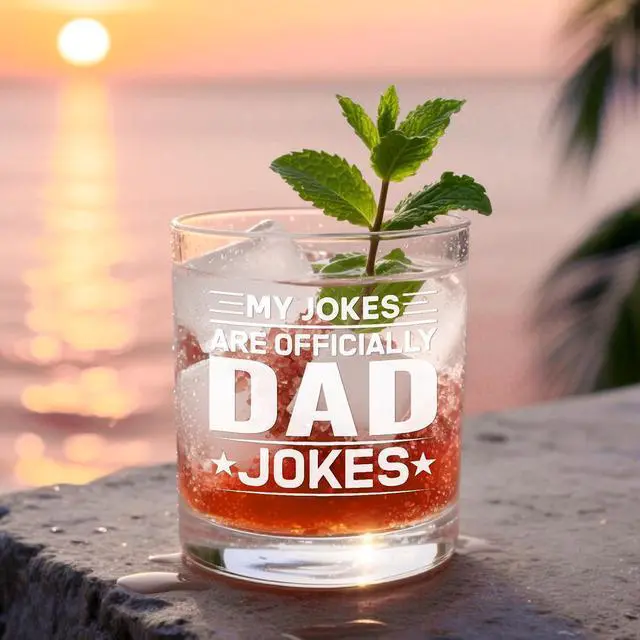 Alt view image 3 of 7 - Futtumy First Fathers Day Gift for New Dad, Dads Jokes Whiskey Glass, Pregnancy Announcement for Husband, New Dad Gifts First Time Fathers Day Christmas Old Fashioned Glasses 10 Oz