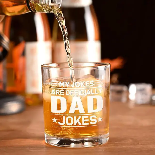 Alt view image 2 of 7 - Futtumy First Fathers Day Gift for New Dad, Dads Jokes Whiskey Glass, Pregnancy Announcement for Husband, New Dad Gifts First Time Fathers Day Christmas Old Fashioned Glasses 10 Oz