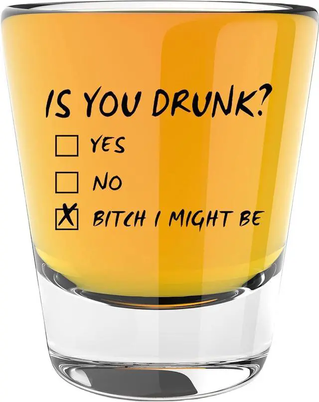 Main image of Is You Drunk Glass, Funny Shot Glasses for Women, Drinking Gifts for Men | Permanent Print - Dishwasher Safe