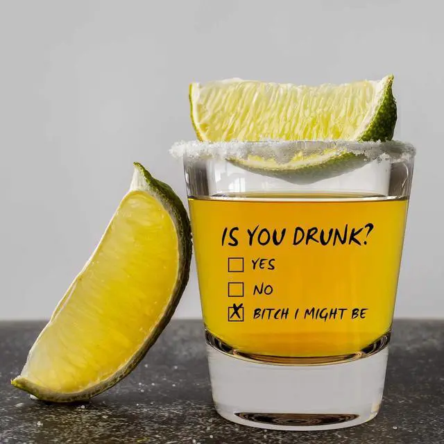 Alt view image 2 of 7 - Is You Drunk Glass, Funny Shot Glasses for Women, Drinking Gifts for Men | Permanent Print - Dishwasher Safe
