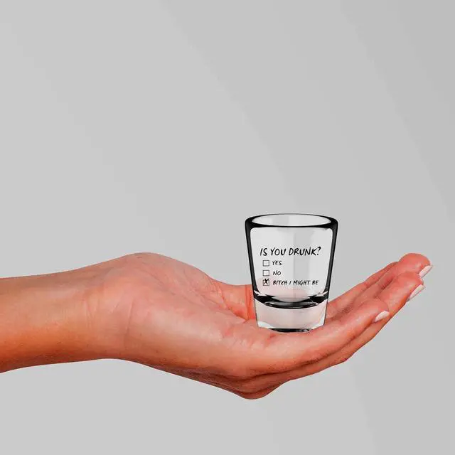 Alt view image 7 of 7 - Is You Drunk Glass, Funny Shot Glasses for Women, Drinking Gifts for Men | Permanent Print - Dishwasher Safe