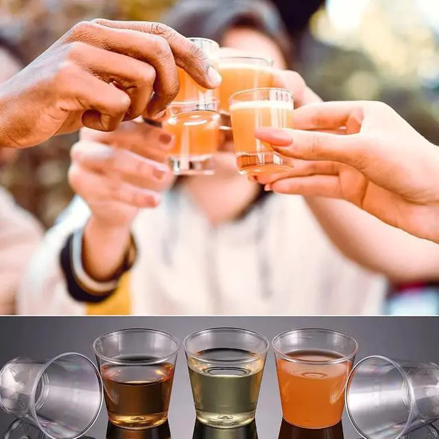Alt view image 2 of 7 - TuTuYa 50 Pack Shot Cups Plastic, 1.7oz Hard Thicked Plastic Shot Glasses | 50ml Clear Reusable Shot Glasses Plastic Fit for Birthday, Wedding, Festival, Party