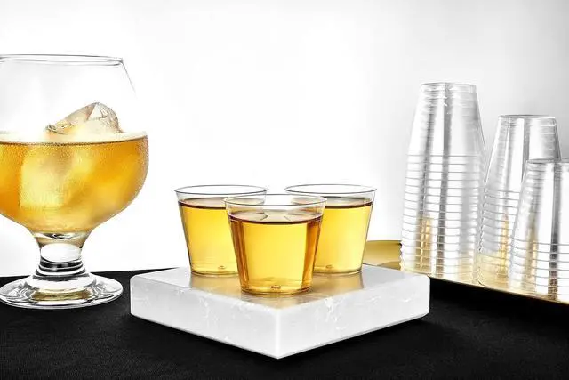 Alt view image 6 of 7 - Hanna K. Signature 100 Shot Glasses 2oz Clear Premium Hard Plastic Disposable Cups, Ideal for Jello Shots, Wine Tasting, Condiments, Sauce, Dipping, Samples (12217)